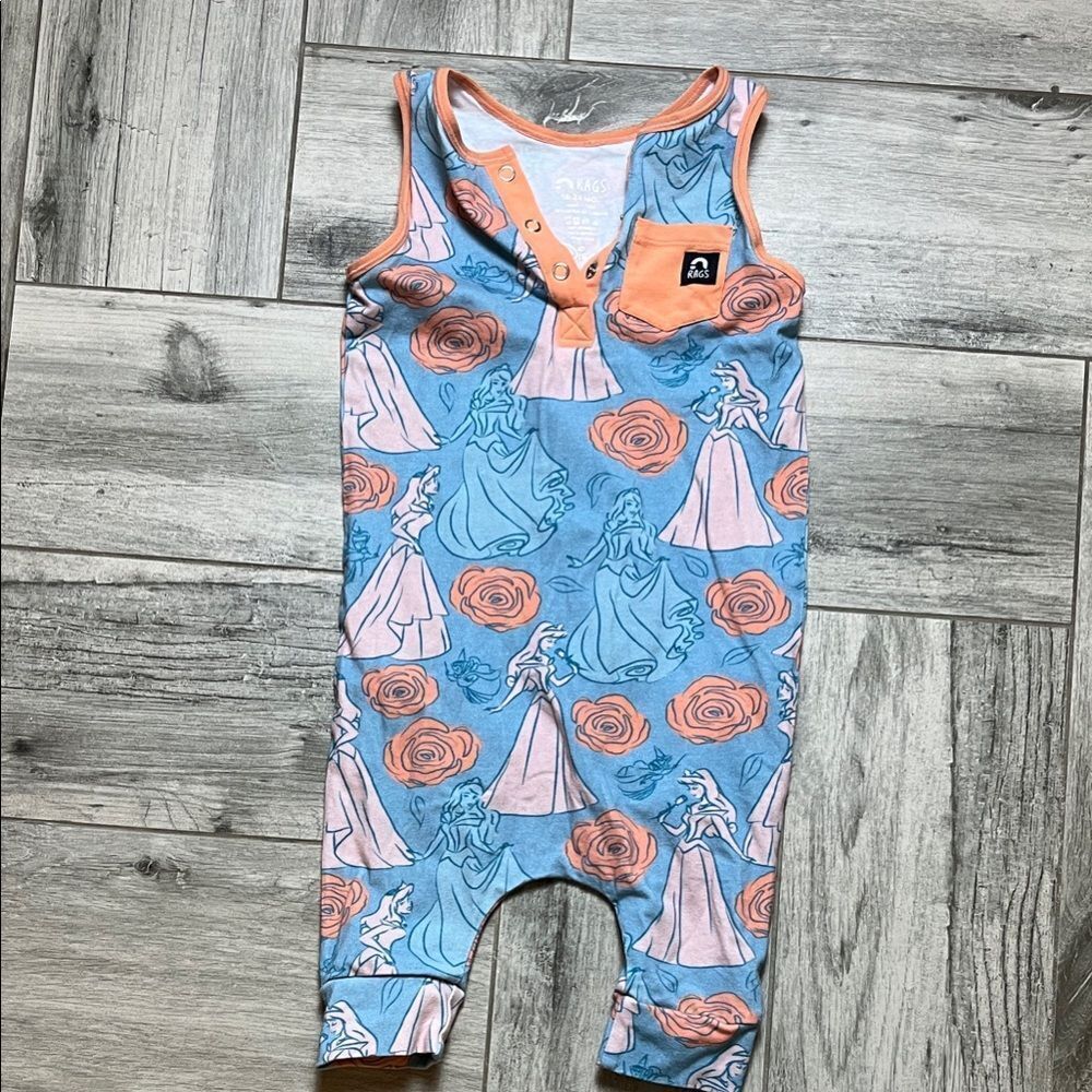 Charming Disney Princess Blue and Orange Kids Bodysuit 18/24M